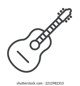 guitar instrument, linear icon isolated