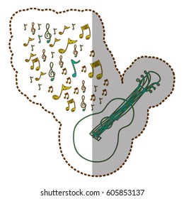 guitar instrument note music icon, vector illustration design