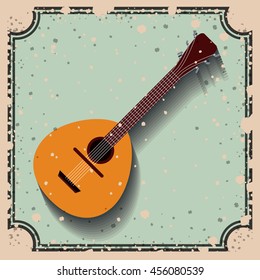guitar instrument over retro background isolated icon design, vector illustration  graphic 
