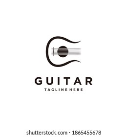 Guitar Instrument Simple Logo Design Inspiration Stock Vector (Royalty ...