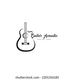 Instrumento de guitarra simple diseño de logo inspiración