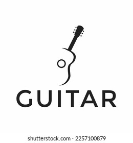 Guitar instrument simple logo design inspiration