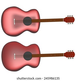 guitar isolated on black vector, editable