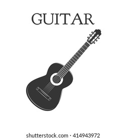 Guitar. Isolated On White Background. Vector Illustration