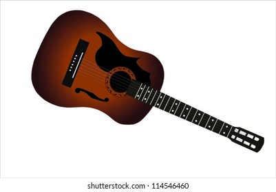 guitar isolated on white, vector
