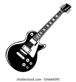 Guitar isolated on white vector illustration