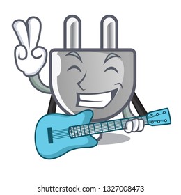 With guitar isolated power plug in the mascot