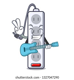 With guitar isolated power strip with the mascot