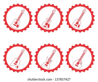 guitar label red