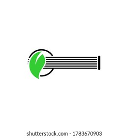Guitar with Leaf design vector template. Simple set of electric guitar vector icons