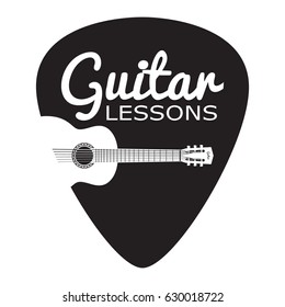 Guitar lessons Badge/Label. For signage, prints and stamps