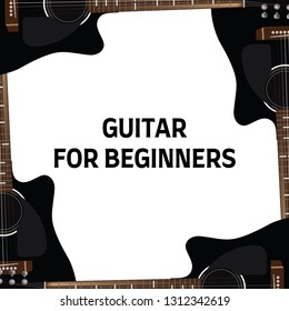 Guitar lessons leaflet and brochure design. Ready-made promomaterials.