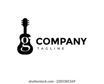 guitar letter g music logo design vector for brand business company