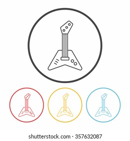 guitar line icon