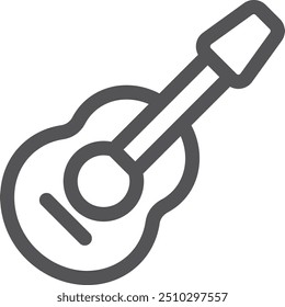 Guitar line icon. Acoustic string instrument symbol