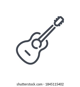 Guitar line icon. Acoustic guitar vector outline sign.