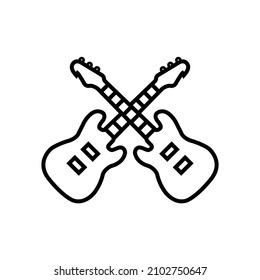 Guitar line icon, beauty vector logo isolated on white background