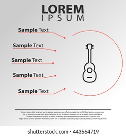 guitar line icon. guitar infographics template