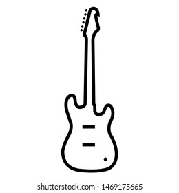 Guitar line icon, logo isolated on white background