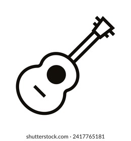 Guitar line icon on white background. Eps 10.