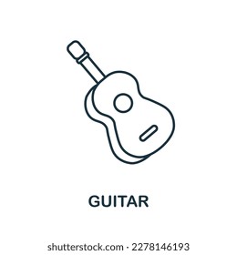 Guitar line icon. Simple element from musical instruments collection. Creative Guitar outline icon for web design, templates, infographics and more
