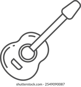 Guitar line icon. String music instrument symbol