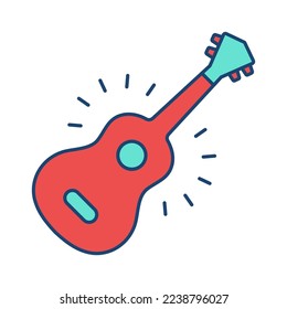 Icono universal de la línea de guitarra ui ux símbolo del elemento.