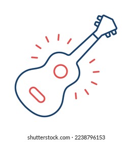 Guitar line universal icon ui ux element sign.