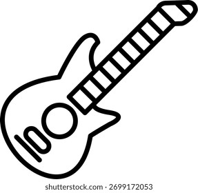 Línea de guitarra Vector Icon Design