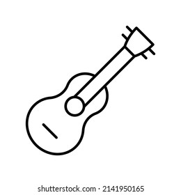 Guitar line vector icon on white background