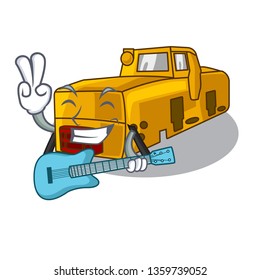 With guitar locomotive mine isolated in the mascot