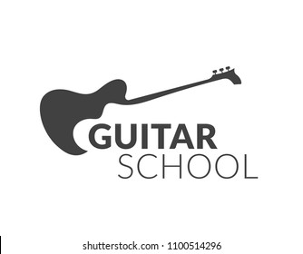 Guitar logo. Best for music store, guitar shop, guitar school