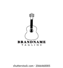 guitar logo cartoon black icon design isolated modern illustration