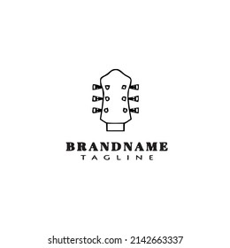 guitar logo cartoon black icon design isolated modern vector illustration