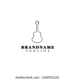 guitar logo cartoon black icon design isolated modern vector illustration