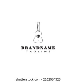 guitar logo cartoon black icon design isolated modern vector illustration