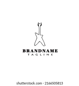 guitar logo cartoon black icon design isolated modern vector illustration