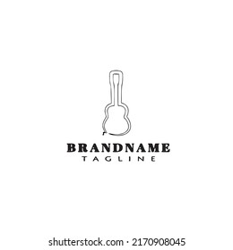 guitar logo cartoon black icon design isolated modern vector illustration