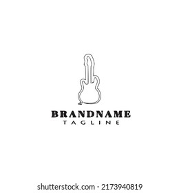 guitar logo cartoon black icon design isolated modern vector illustration