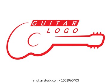 Guitar logo concept design vector illustration