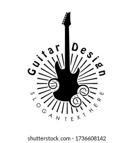 guitar logo design concept vector
