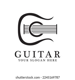 Guitar logo design icon and symbol vector inspiration