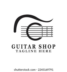 Guitar logo design icon and symbol vector inspiration