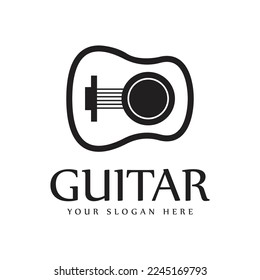 Guitar logo design icon and symbol vector inspiration