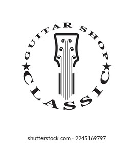 Guitar logo design icon and symbol vector inspiration