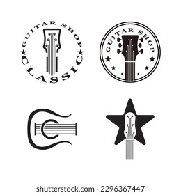 Guitar logo design icon and symbol vector inspiration
