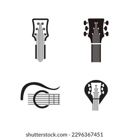 Guitar logo design icon and symbol vector inspiration