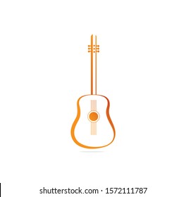 Guitar logo design.  Music logo illustration vector. 