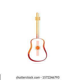 Guitar logo design.  Music logo illustration vector. 