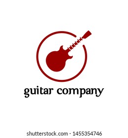 guitar logo design in simple and clean style